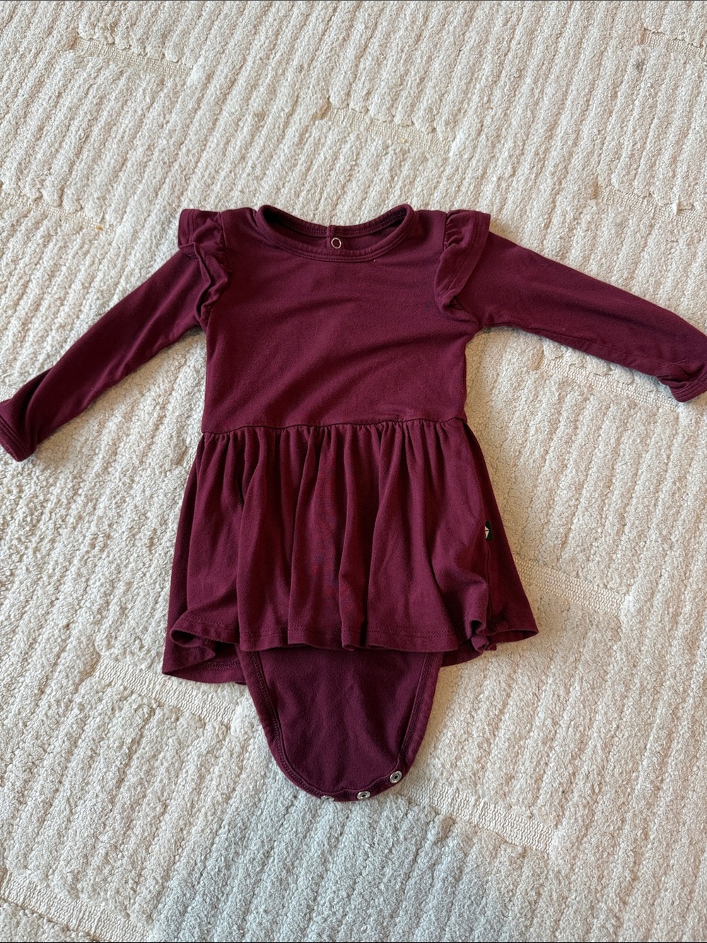Kyte BABY Plum Snap-Shoulder Ruffle Bodysuit